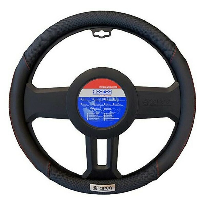 Coprivolante Sparco SPC1113BK Nero Rosso ( 36 – 38 cm)