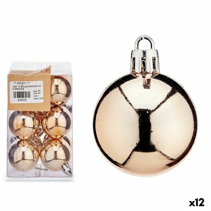Set di palline di Natale Bronce PVC  4 cm (12 Unit)
