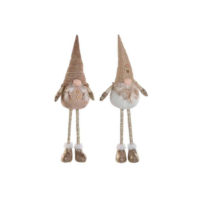 Decorazione Natalizia Home ESPRIT Bianco Beige Gnomo 30 x 20 x 58 cm (2 Unit)