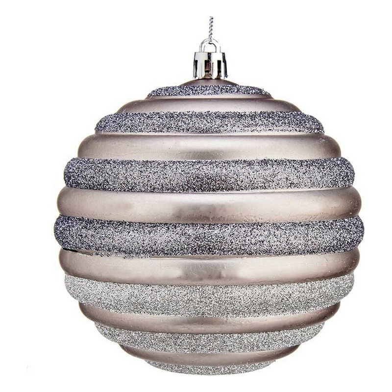 Palla di Natale  10 cm 6 Unit Argentato Plastica