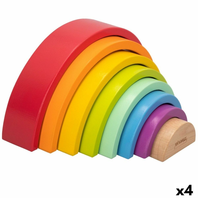 Puzzle di Legno per Bambini Woomax Arcobaleno 8 Pezzi 4 Unit