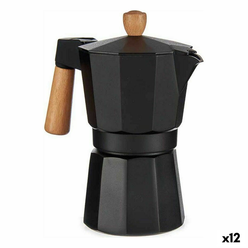 Caffettiera Italiana Marrone Nero Legno Alluminio 300 ml (12 Unit)