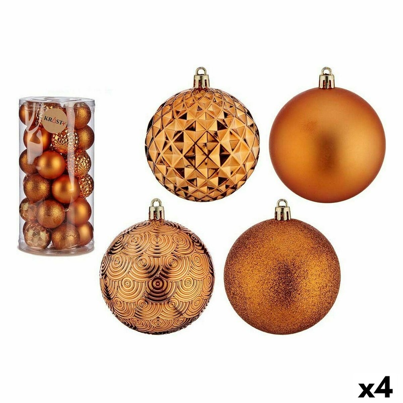 Set di palline di Natale 8 cm Arancio PVC (4 Unit)