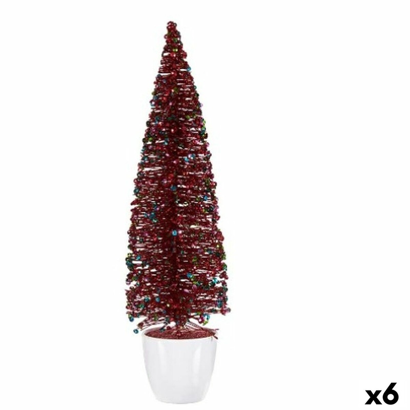 Statua Decorativa Albero di Natale Azzurro Fucsia Plastica 10 x 38 x 10 cm (6 Unit)