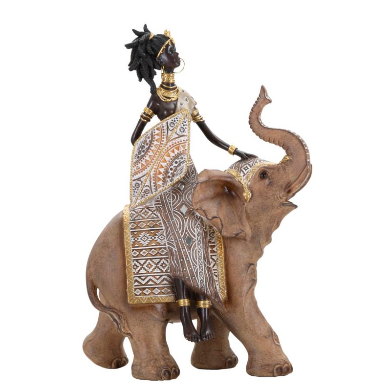 Statuetta Tribale Masai con Elefante – Arte Africana 22,5x12x32,5 cm