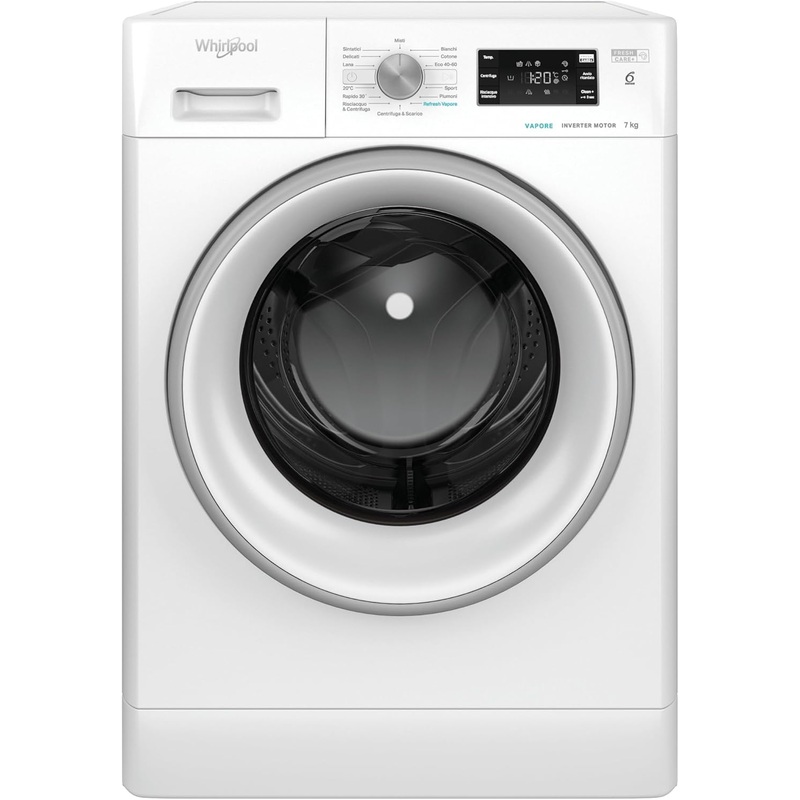 Whirlpool Lavatrice 7 kg FFB 7469 SV IT – 6 SENSO, FreshCare+, 1400 Giri, Classe A