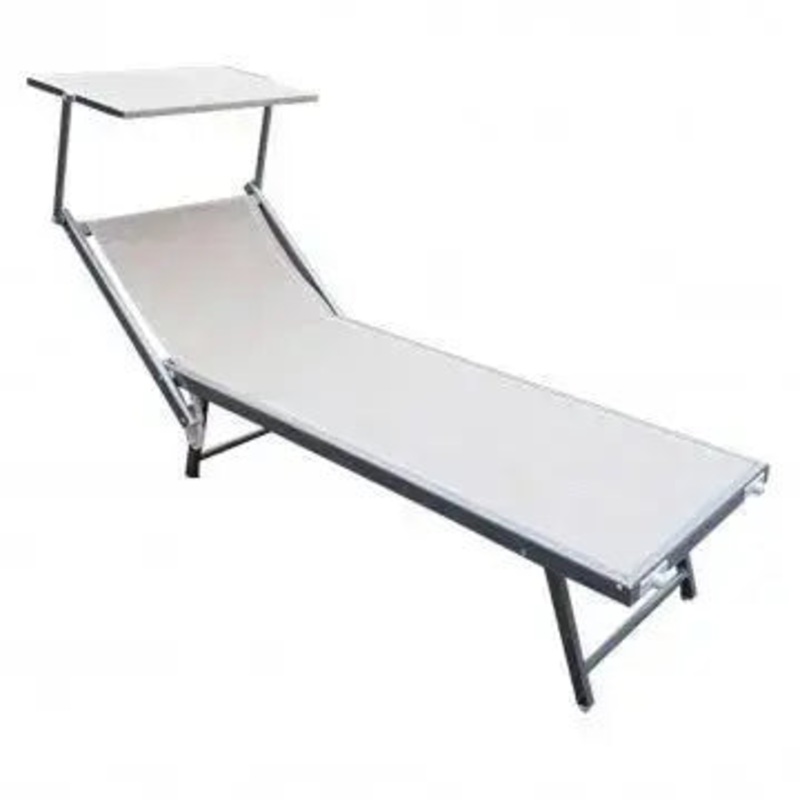 Lettino Rimini – Beige, 183x61x38 cm