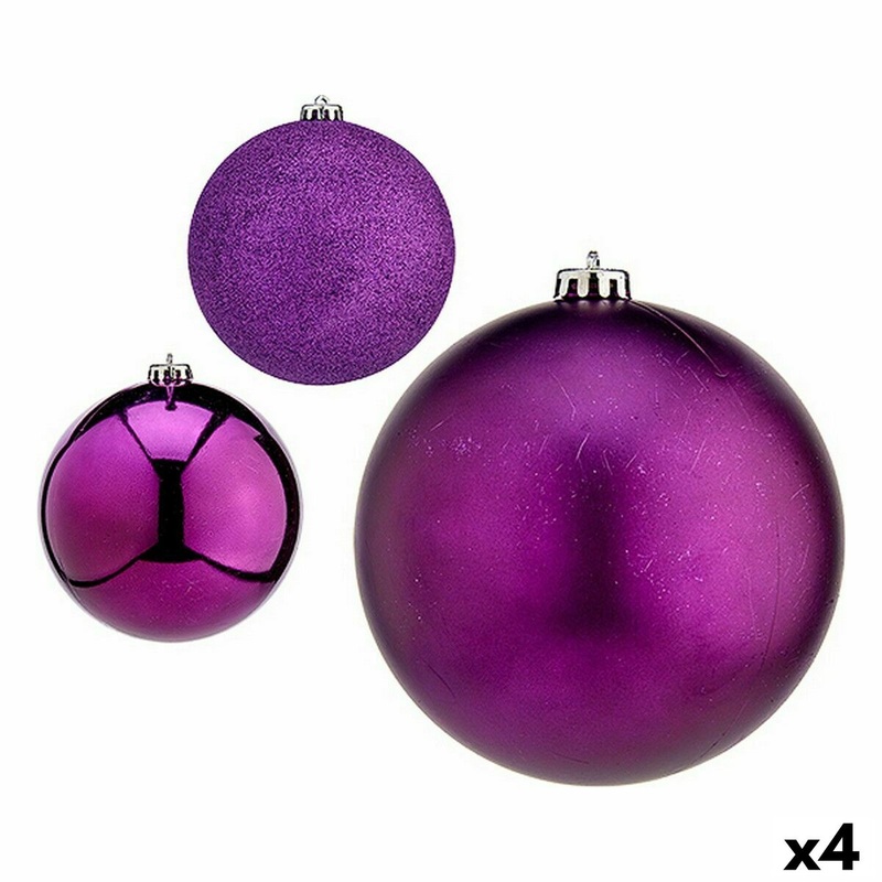 Set di palline di Natale Viola Plastica  15 cm (4 Unit)