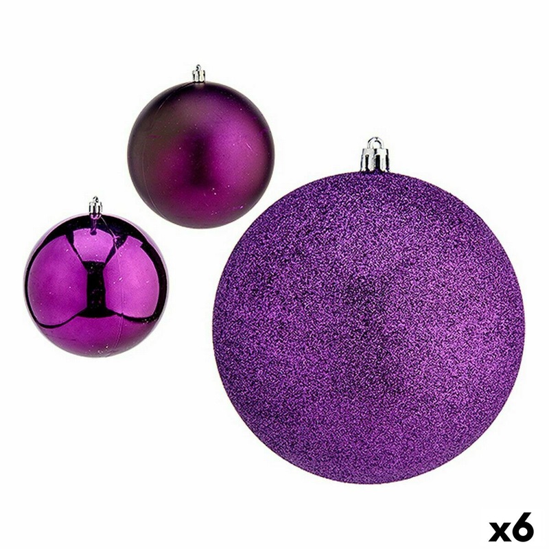 Set di palline di Natale Viola Plastica  12 cm (6 Unit)