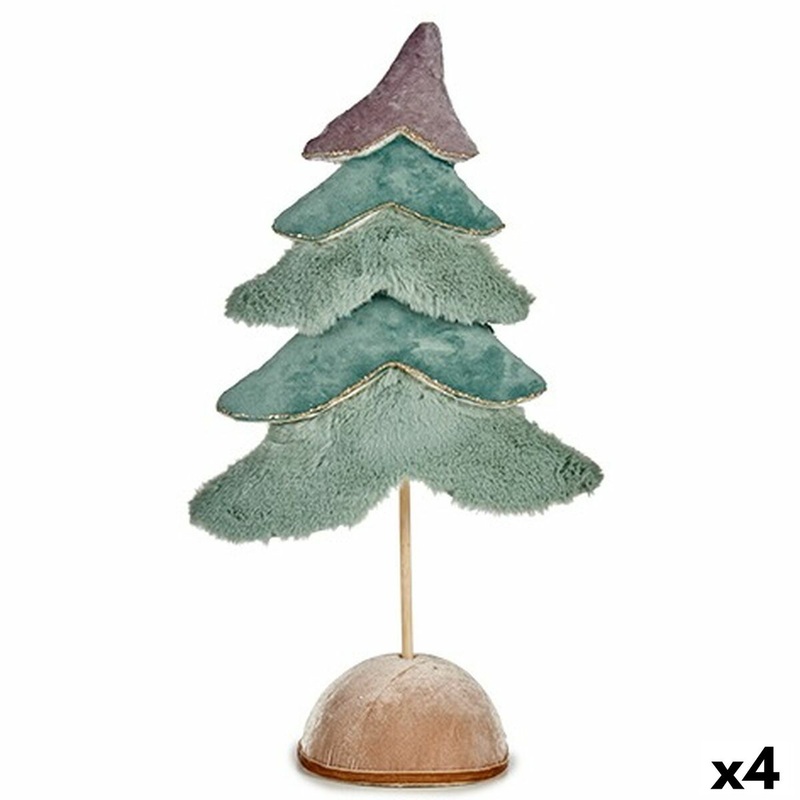 Albero di Natale Velluto Turchese 16 x 55 x 29 cm (4 Unit)