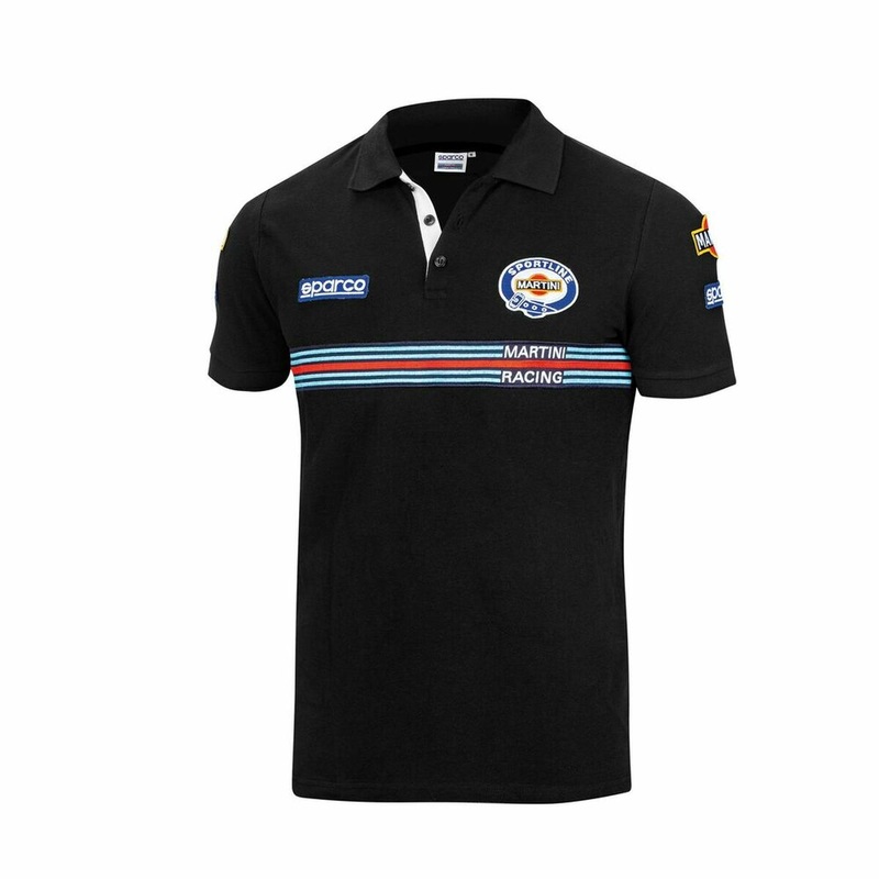 Polo a Maniche Corte Uomo Sparco Martini Racing Nero TKH73387989732