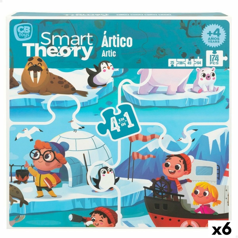 Puzzle per Bambini Colorbaby Artic 4 in 1 174 Pezzi 136 x 34 cm (6 Unit)