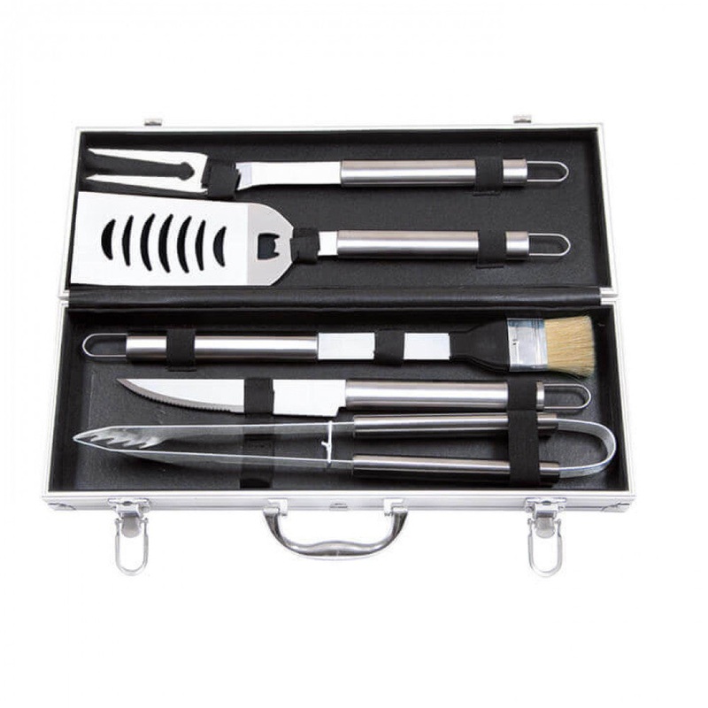 valigetta per grigliate con set di utensili