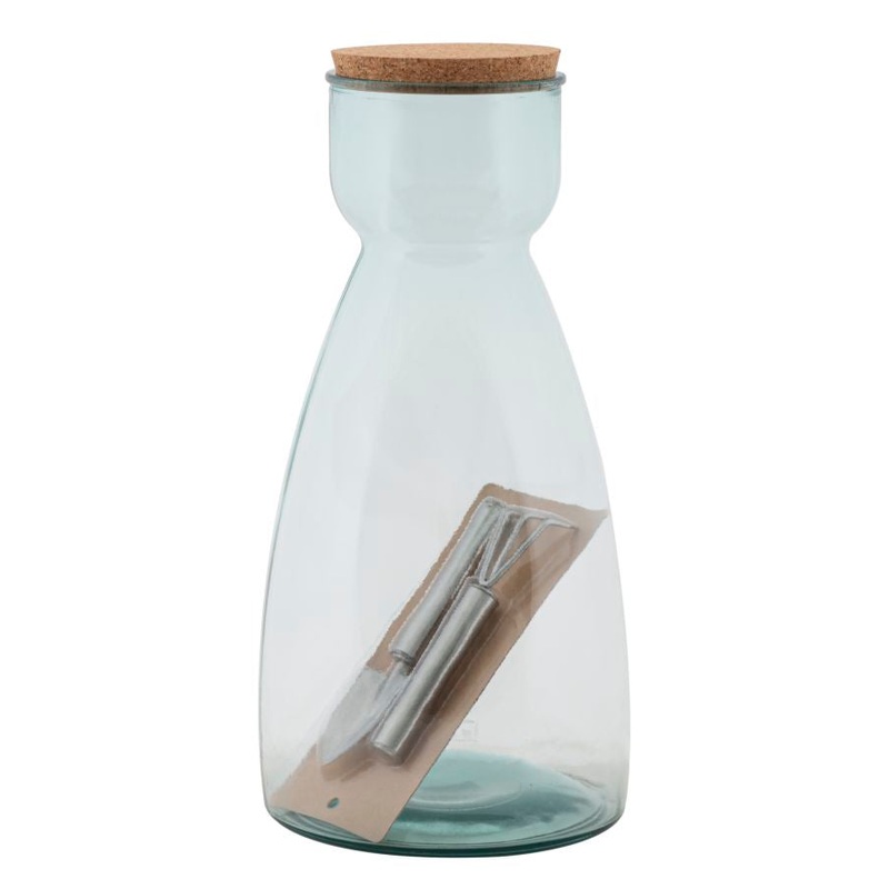 Vaso Elegante in Vetro Riciclato per Giardino –  21,5 cm, Altezza 43,5 cm (Artigianato Spagnolo)