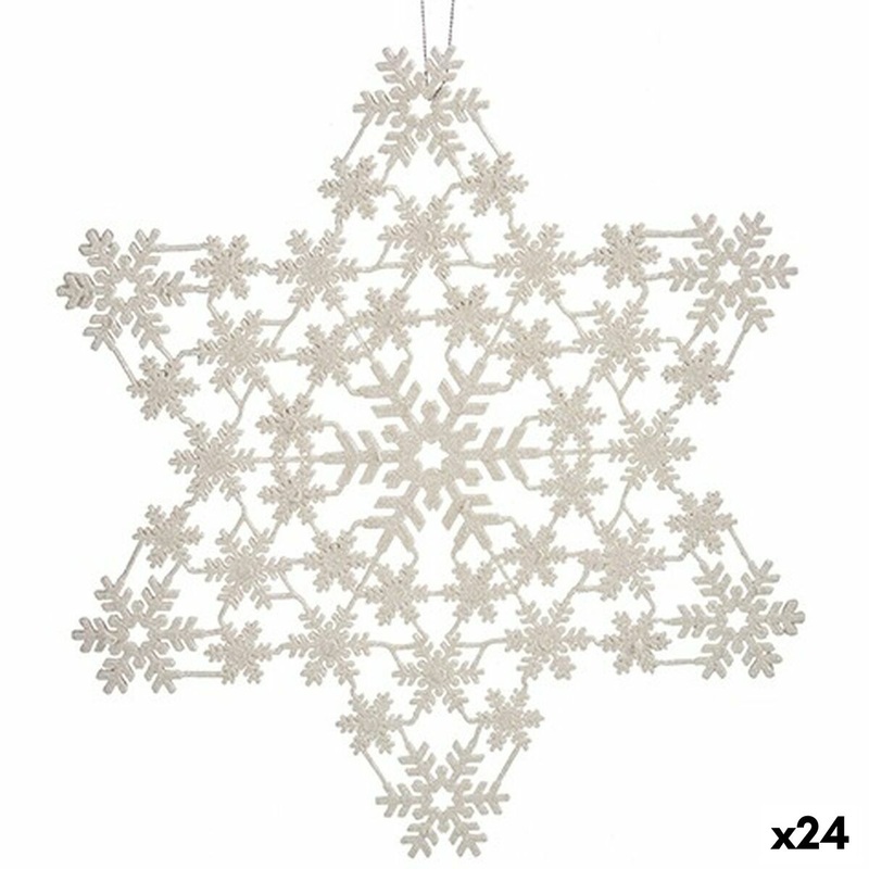 Decorazione Natalizia Stella Madreperla 31,5 x 32 x 0,1 cm (24 Unit)