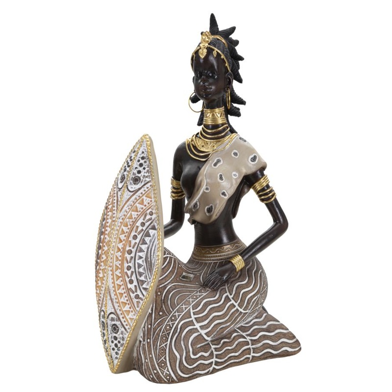 Statuetta Masai con Scudo – 13,5x9x24,5 cm