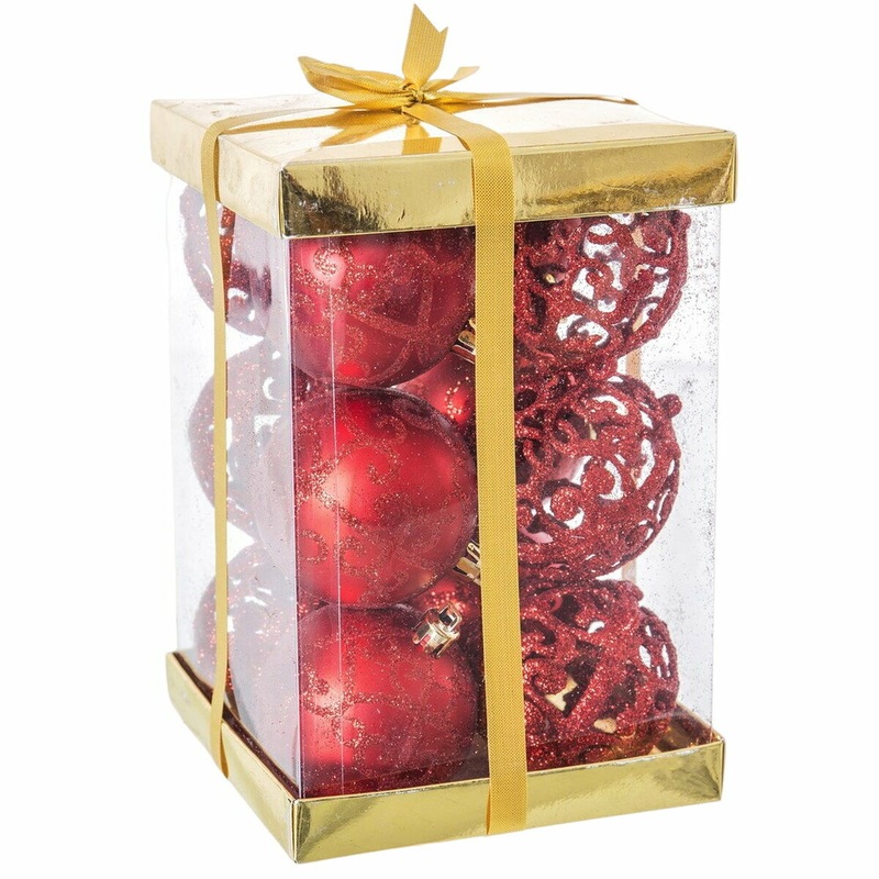 Palle di Natale Rosso Plastica 6 x 6 x 6 cm (12 Unit)