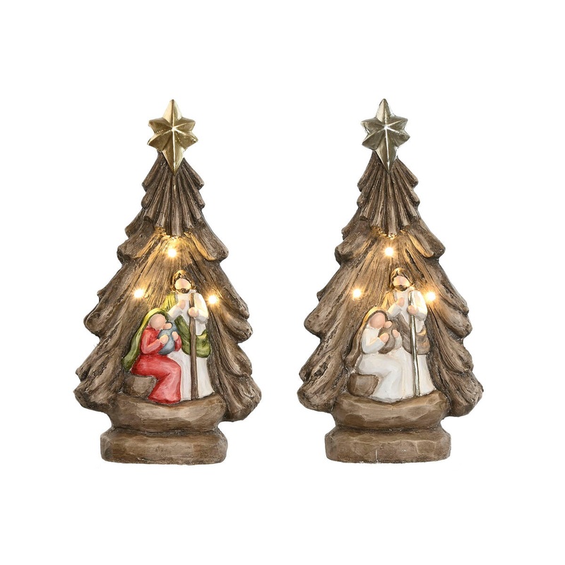 Presepe di Natale Home ESPRIT Verde Grigio Magnesio 23 x 13,5 x 45 cm (2 Unit)