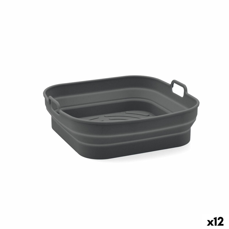 Cestello Pieghevole in Silicone per Friggitrice ad Aria Quid Naturalia 20 x 20 x 8 cm (12 Unit)
