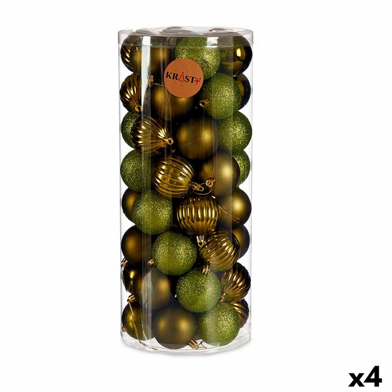 Set di palline di Natale Verde Plastica (4 Unit)