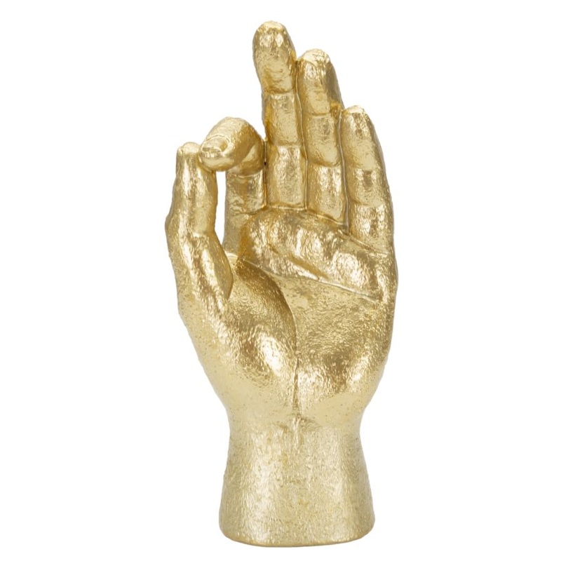 Statua Mano Ok in Oro – Decorazione Elegante 10x7x22,5 cm