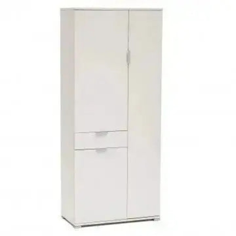Armadio con 3 Ante e 1 Cassetto Bianco, cm 75x38x174