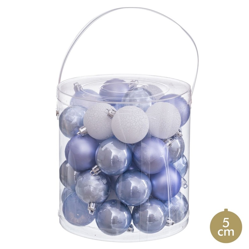 Palle di Natale Azzurro Plastica  5 cm (40 Unit)