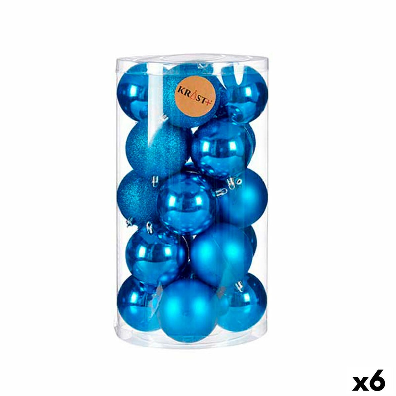 Set di palline di Natale Azzurro Plastica 8 x 9 x 8 cm (6 Unit)