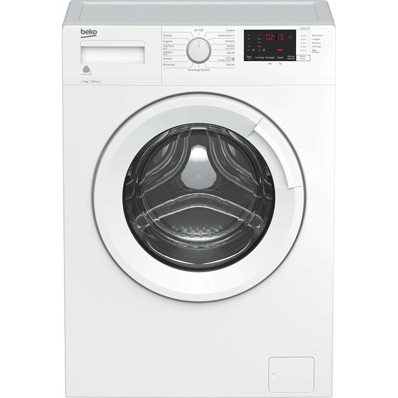 Lavatrice slim Beko WUXS61032WI-IT, 6 kg, 1000 giri/min, SteamCure, ProSmart, bianca