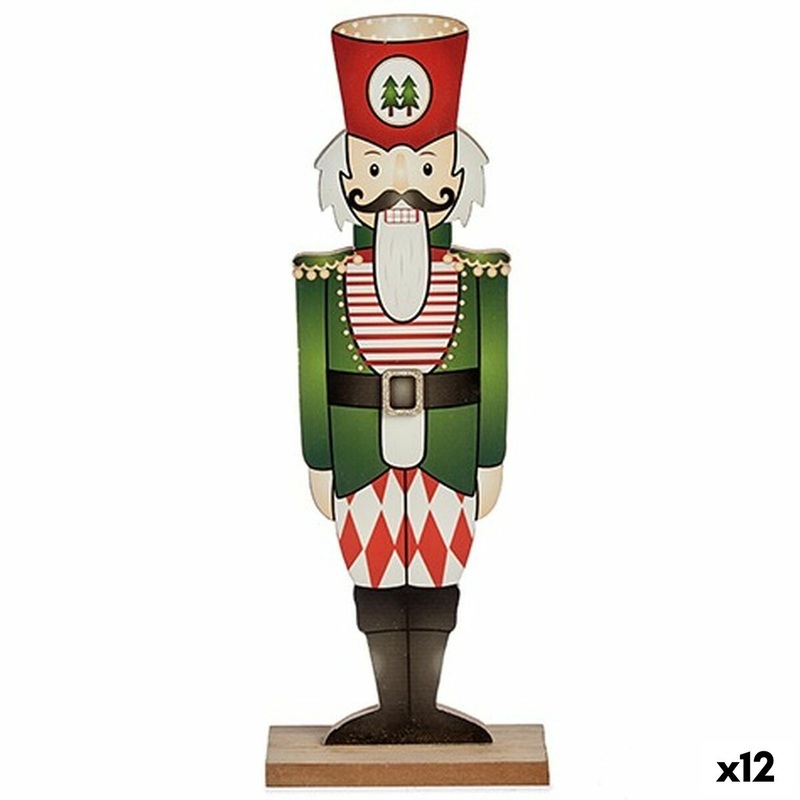 Statua Decorativa Schiaccianoci Nero Rosso Verde Legno 8 x 40 x 15 cm (12 Unit)