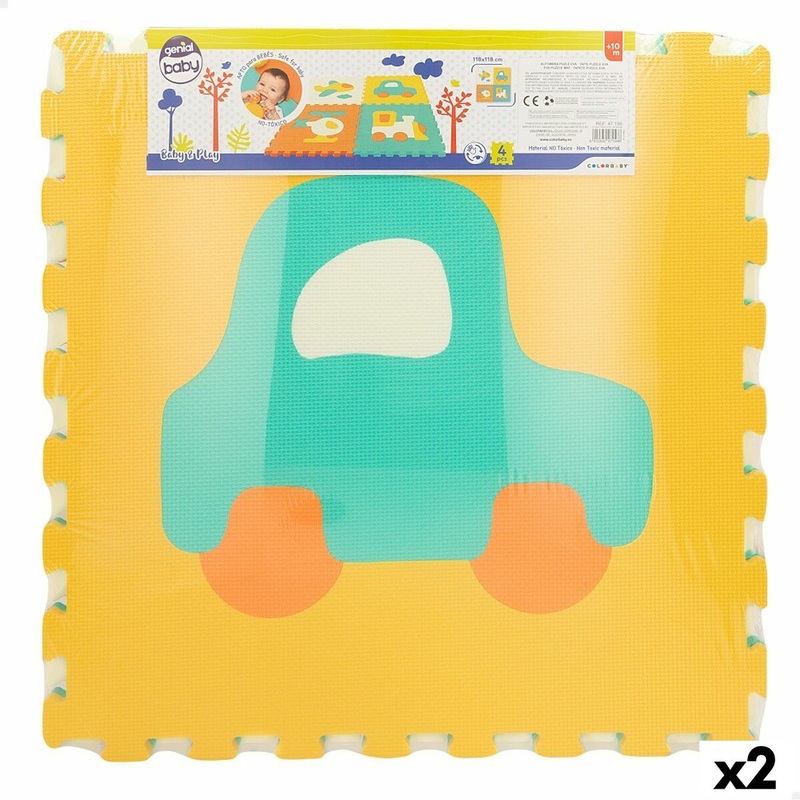 Tappeto Puzzle Colorbaby 4 Pezzi Veicoli 118 x 118 cm EVA (2 Unit)