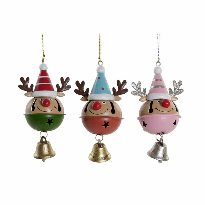 Decorazione Natalizia DKD Home Decor Metallo Renna (3 pcs) (6.5 x 6 x 11 cm)