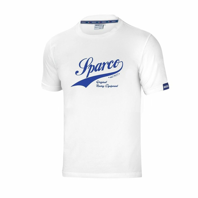 Maglia a Maniche Corte Uomo Sparco Vintage Bianco S