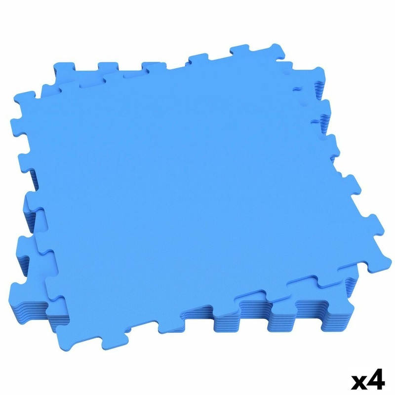 Puzzle per Bambini Aktive Azzurro 9 Pezzi Gomma Eva 50 x 0,4 x 50 cm (4 Unit)