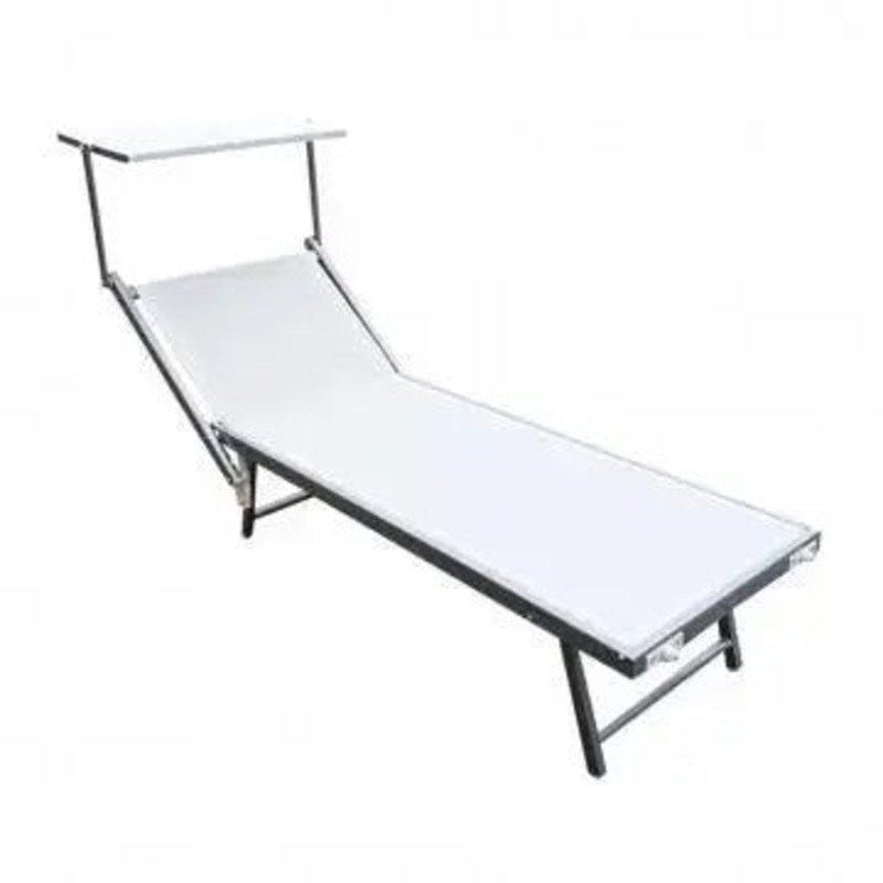 Lettino Rimini – Bianco, 183x61x38 cm