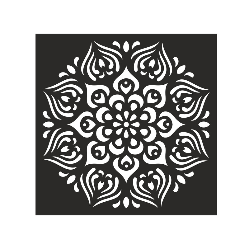 Stencil – Mandala Lotus, 4in x 4in