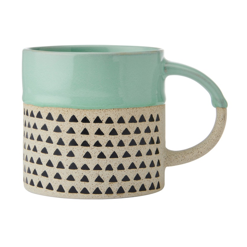 Mikasa Mug, Wax Resist Green Glaze