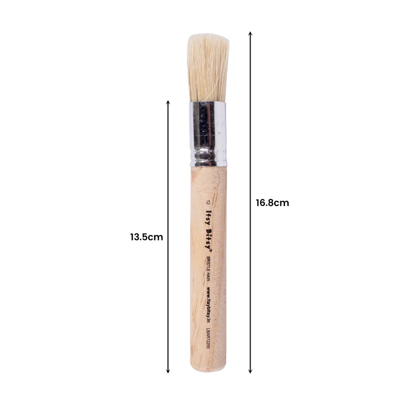 Stencil Brush Bristle Hair Wooden Handle Size.12 1 Pc