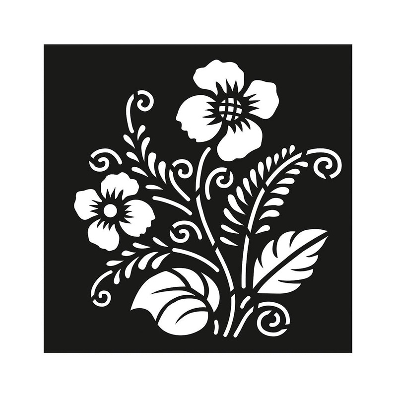 Stencil Floral Enigma 4X4Inch 1Pc Lb