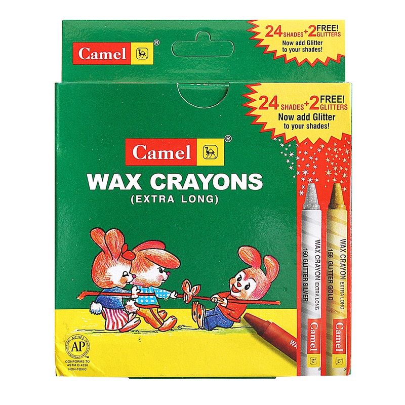Wax Crayons (Extra Long) 24Shades Box Camlin
