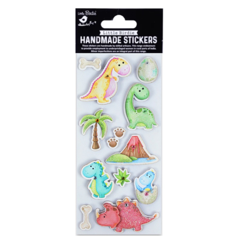 Handmade Stickers Dino Party 12pc
