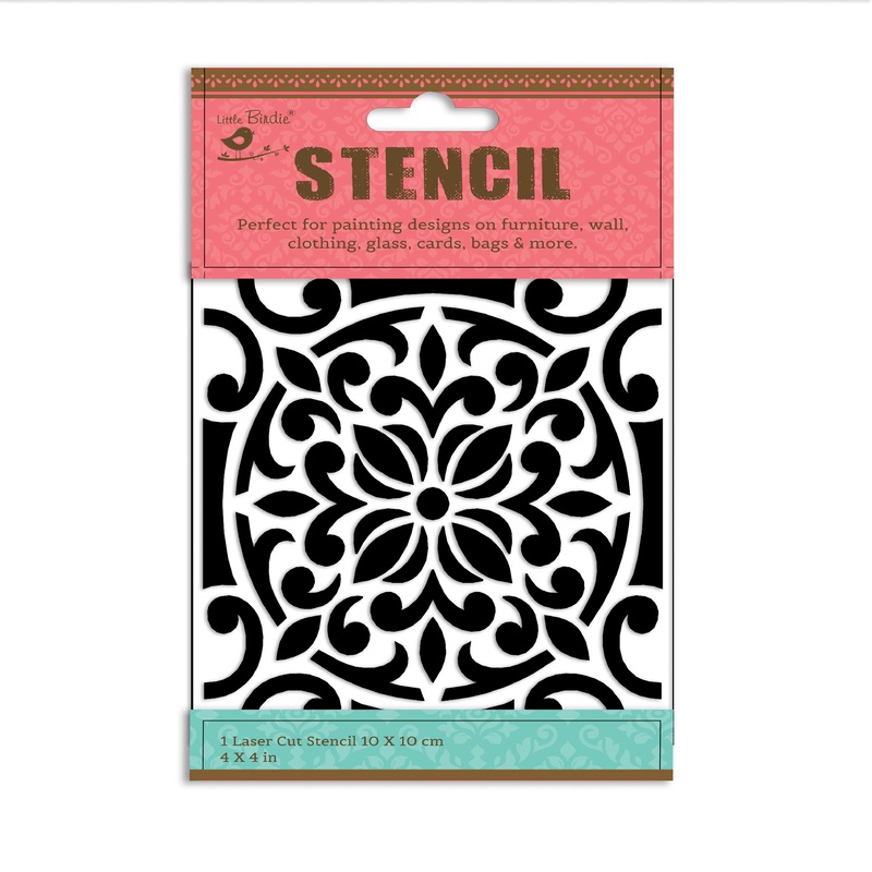 Stencil Mandala Fleur 4 X 4Inch 1Pc Pbci Lb