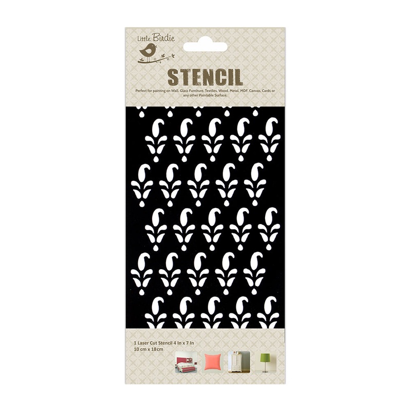 Stencil Paisley Foliate 4X7 Inch 1Pc