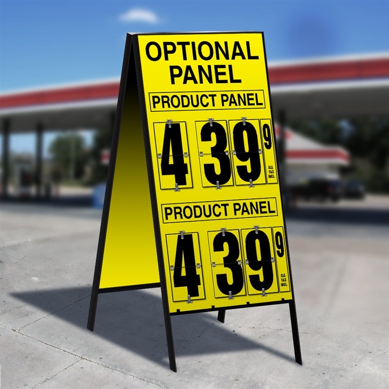 10 Flip Numbers- 2 Product, Double Sided A-Frame w/ Optional Panel