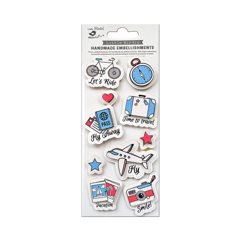 Handmade Stickers 3D Time to Travel 10pc