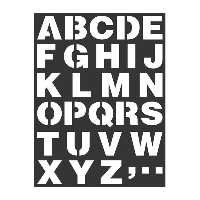 Stencil Alpha Upper Case 7.4 X 9.7Cm 1Pc Little Birdie