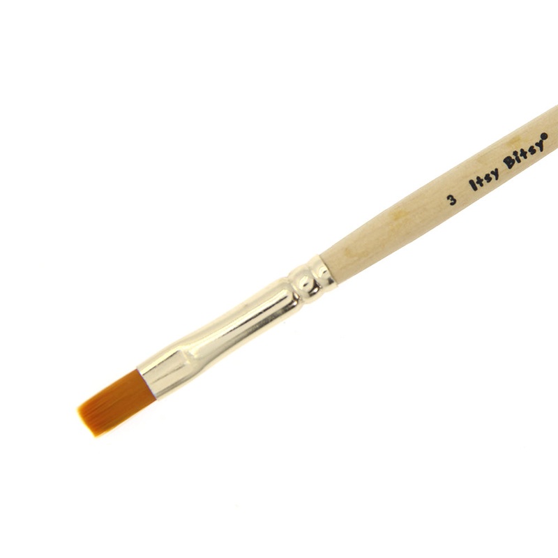 Synthetic Hair Flat Brush Size-3 Gold