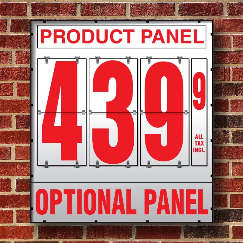 20 Flip Numbers- Single-Product, Wall or Pole Mount w/ Optional Bottom Panel