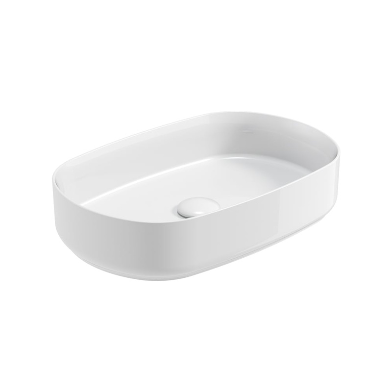 AVANTI Oval Countertop Wash Basin & Satin Ceramic Click Clack Waste
