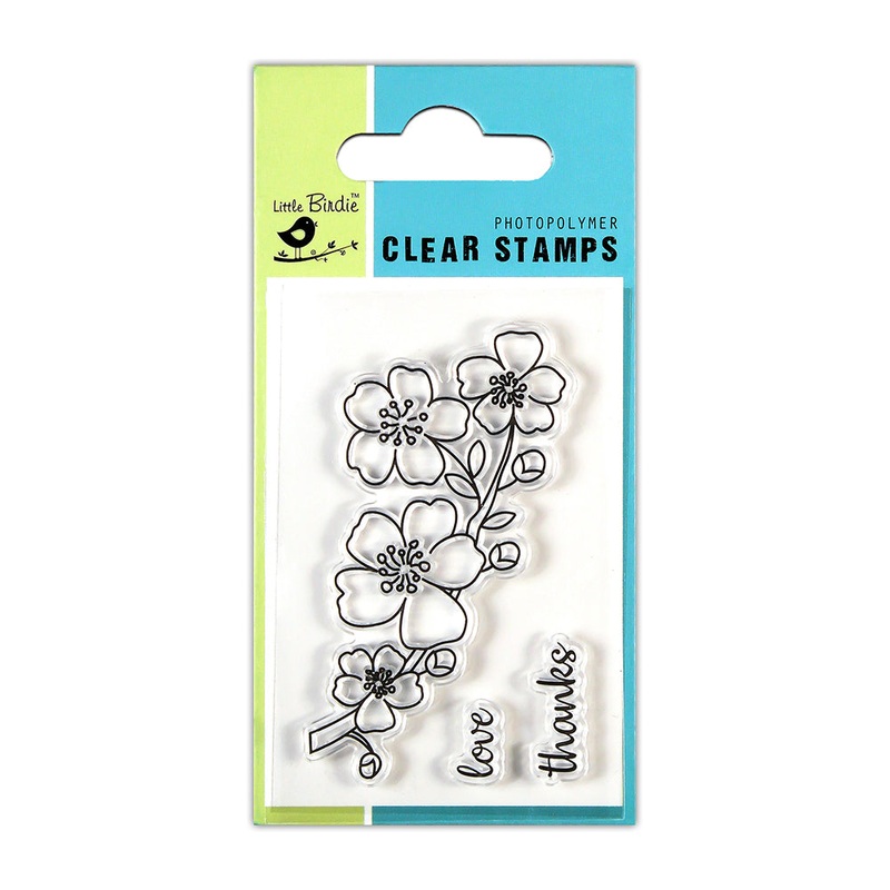 Clear Stamp Flowery Wishes 2Inch X 3Inch 3Pc